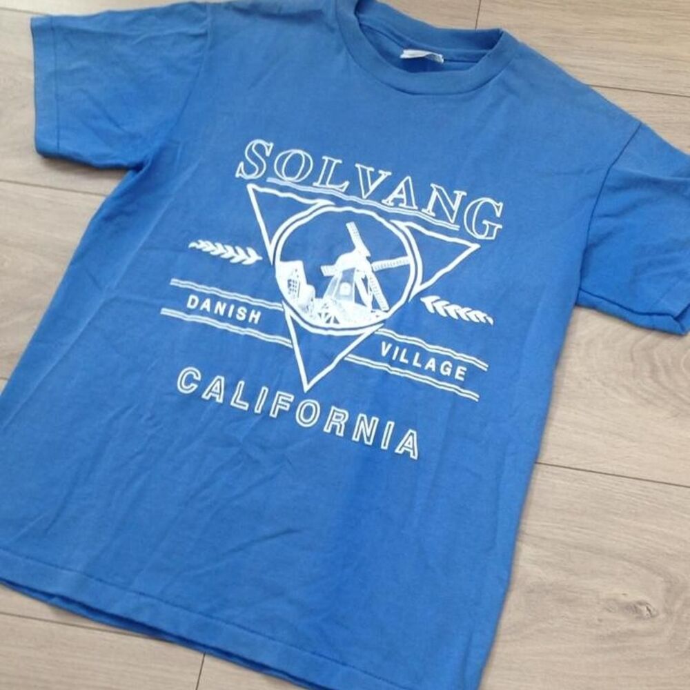 Vintage sunfaded 90s hanes solvang california tee single stitch
